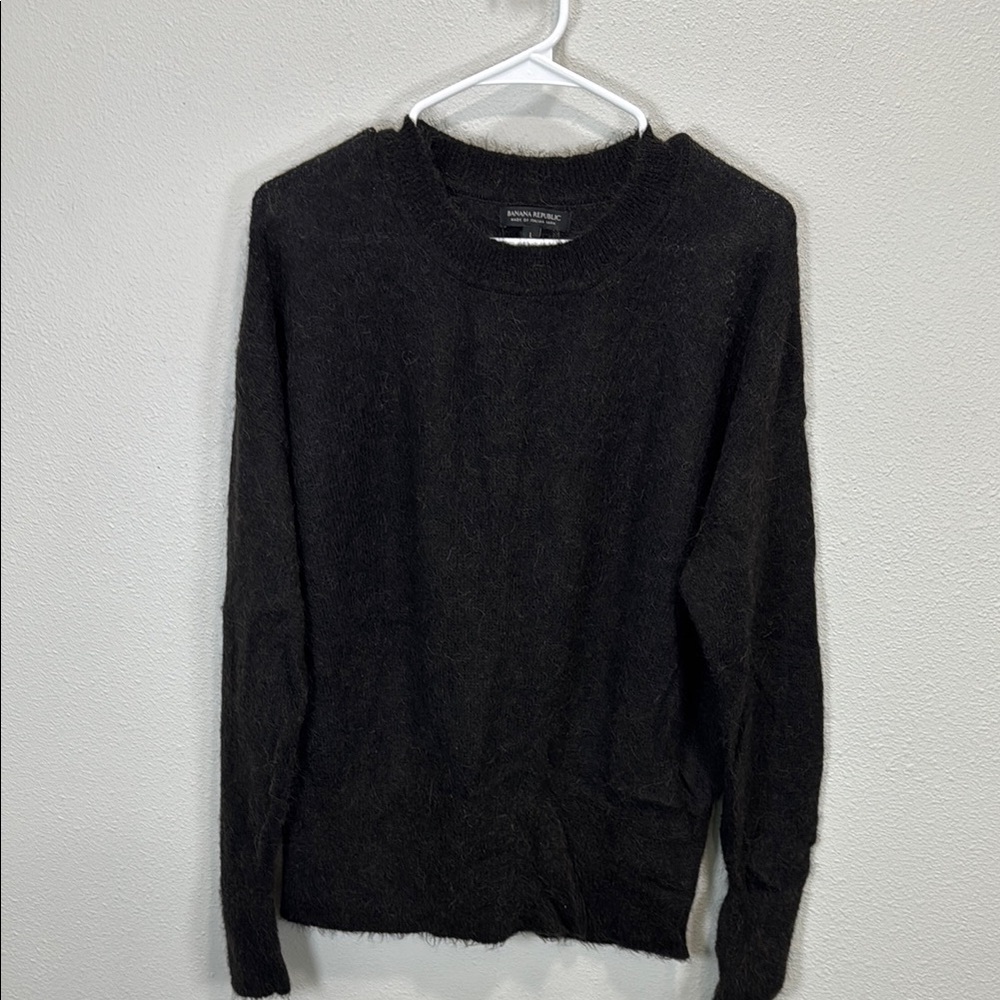 Banana Republic Black brown Crewneck Sweater alpaca‎ blend